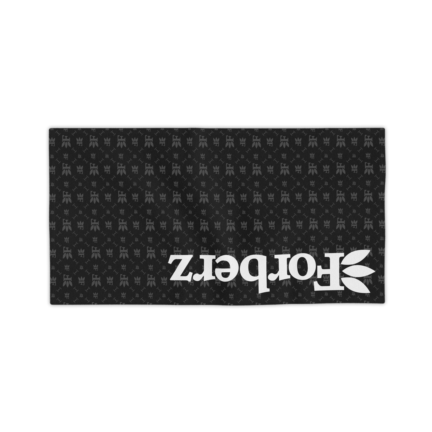 Forberz Beach Towel – Black w/Silver Pattern & Big Logo