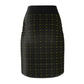 Forberz Women Pencil Skirt - Black w/Gold Pattern - Classic