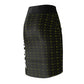 Forberz Women Pencil Skirt - Black w/Gold Pattern - Back Leg Logo