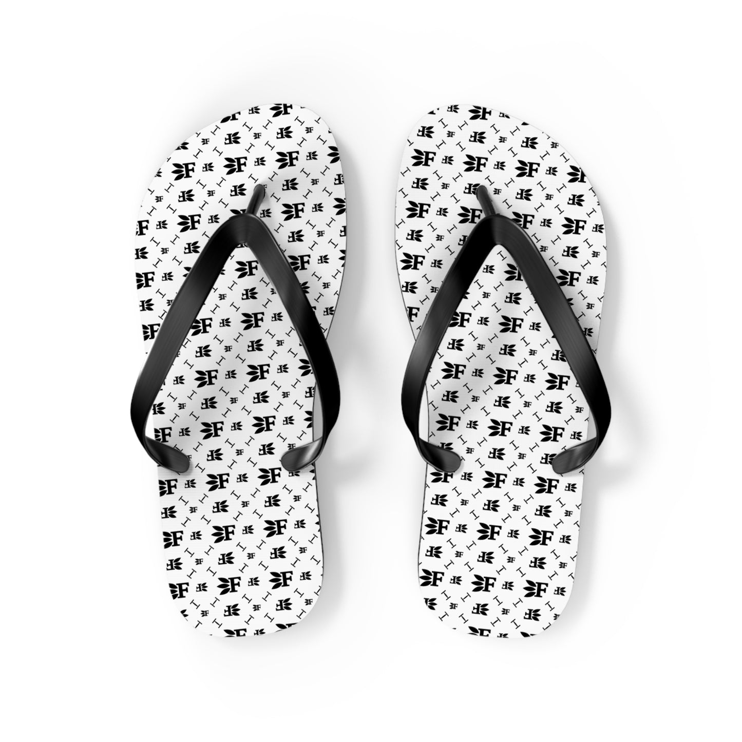 Forberz Flip Flops - White w/Black Pattern - Classic