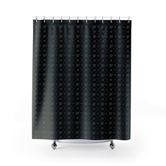 Forberz Shower Curtain - Black w/Silver Pattern - Classic