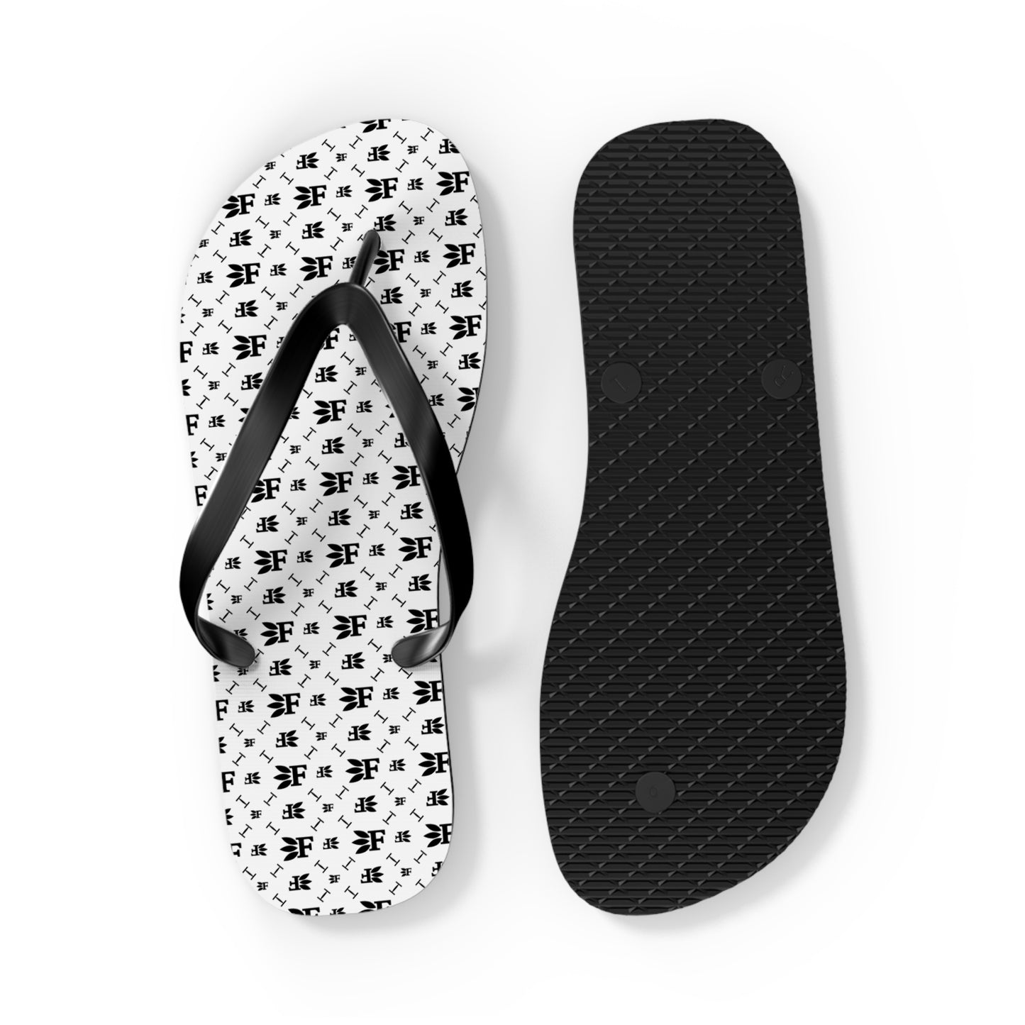 Forberz Flip Flops - White w/Black Pattern - Classic