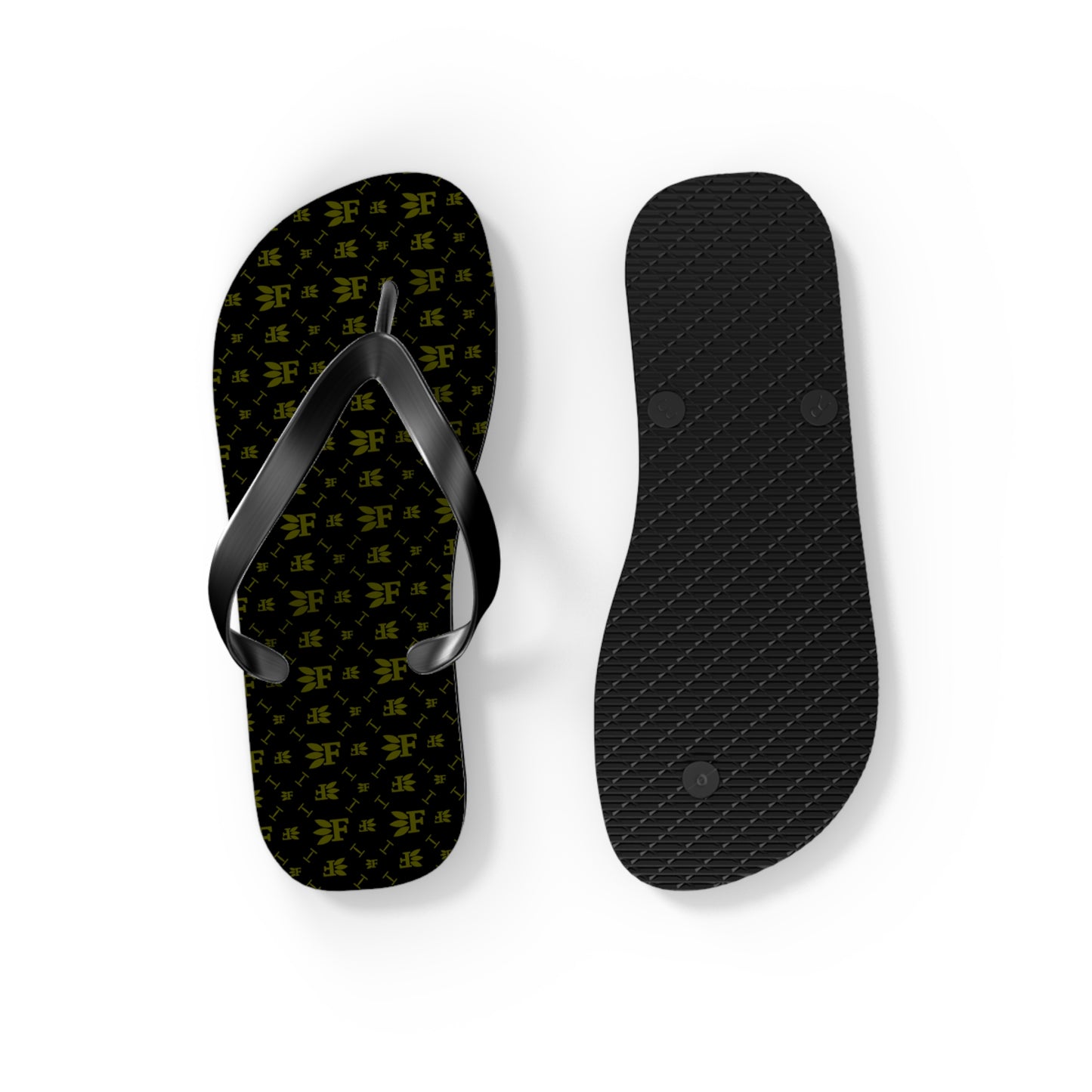 Forberz Flip Flops - Black w/Gold Pattern - Classic