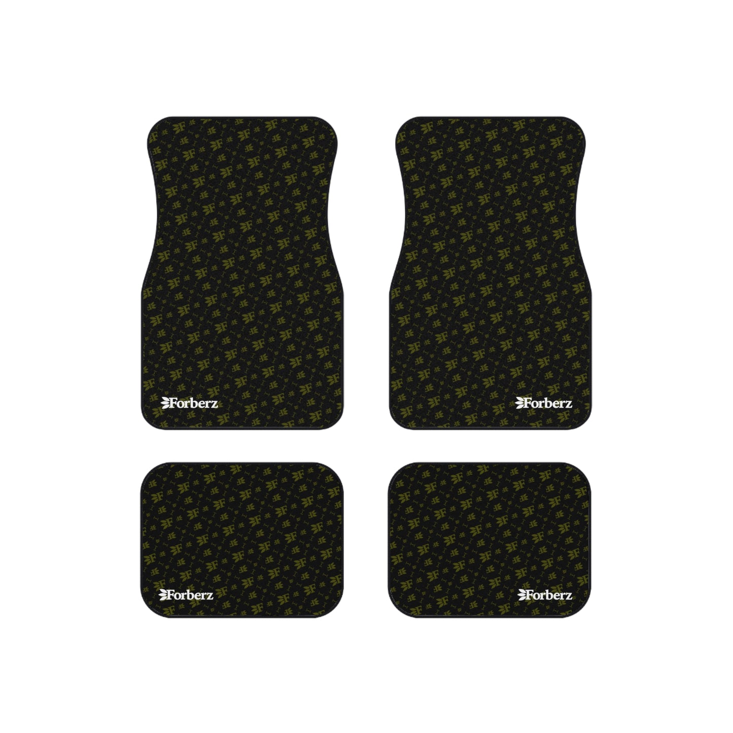 Forberz Car Mats (Set of 4) - Black w/Gold Pattern - 20 Style