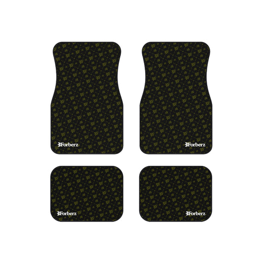 Forberz Car Mats (Set of 4) - Black w/Gold Pattern - 20 Style