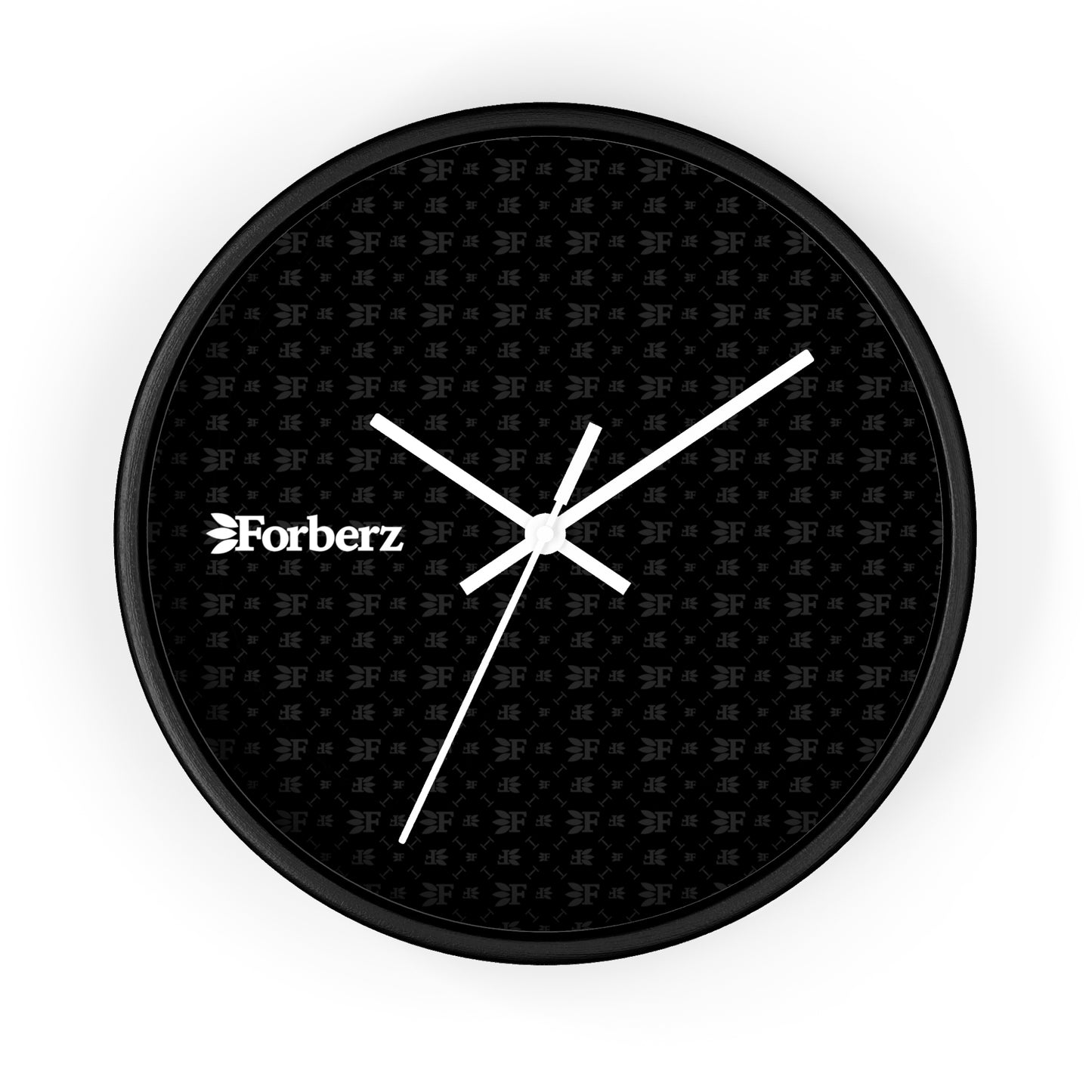 Forberz 10" Wall Clock - Black w/Silver Pattern - Classic