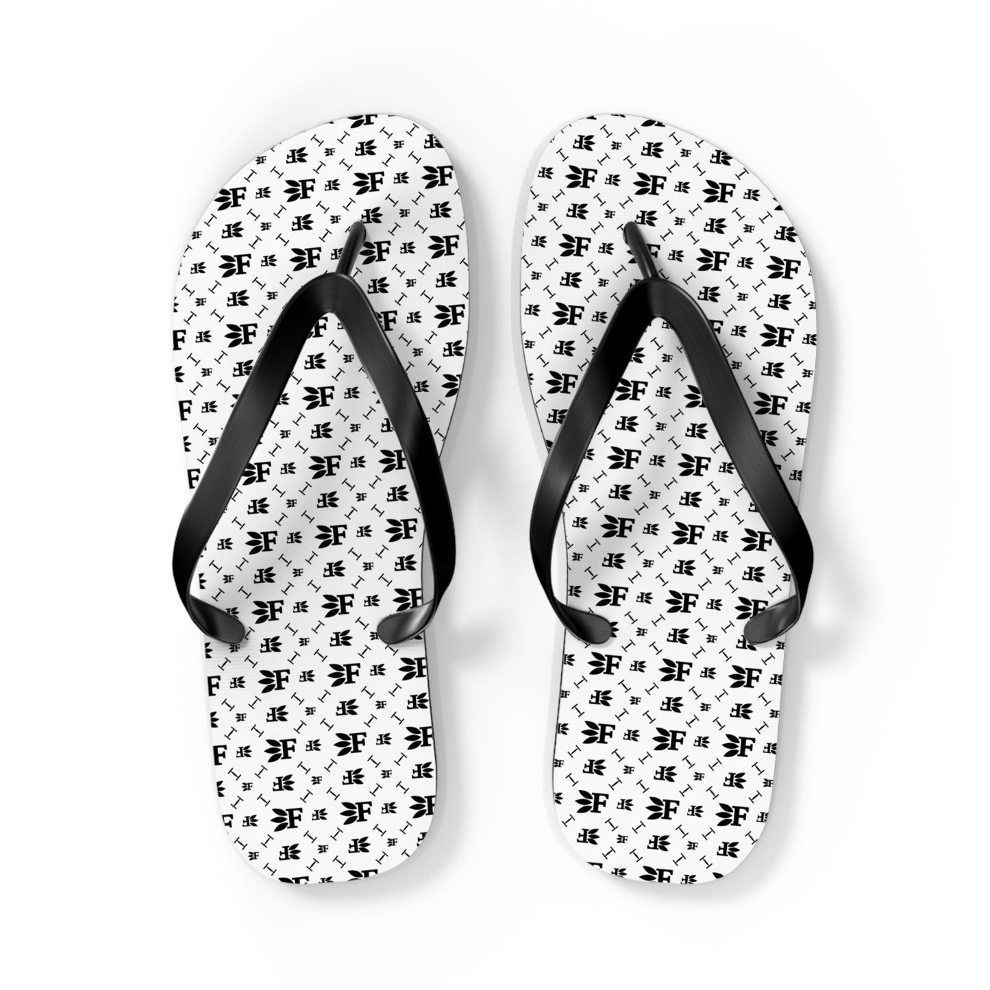 Forberz Flip Flops - White w/Black Pattern - Classic