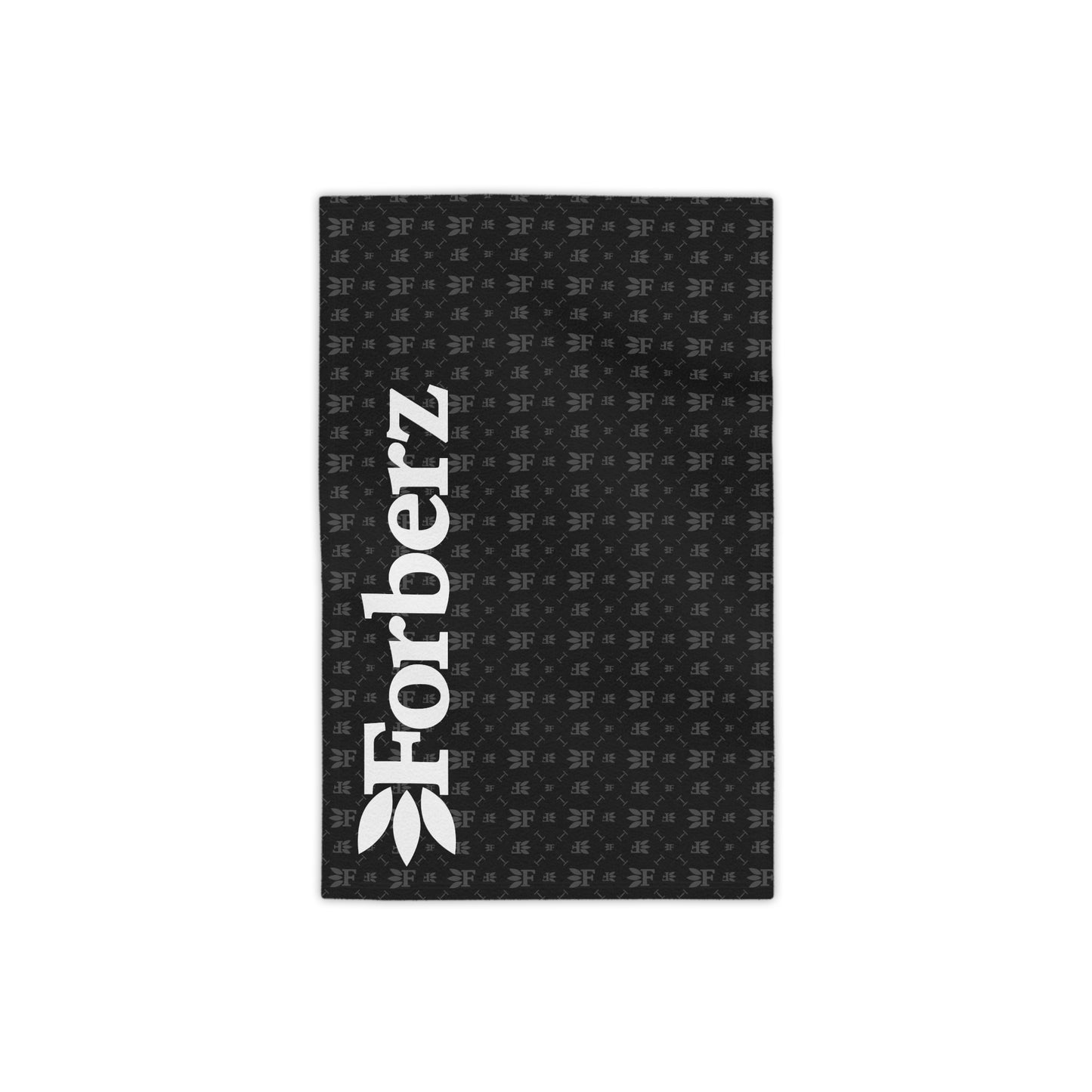 Forberz Beach Towel – Black w/Silver Pattern & Big Logo