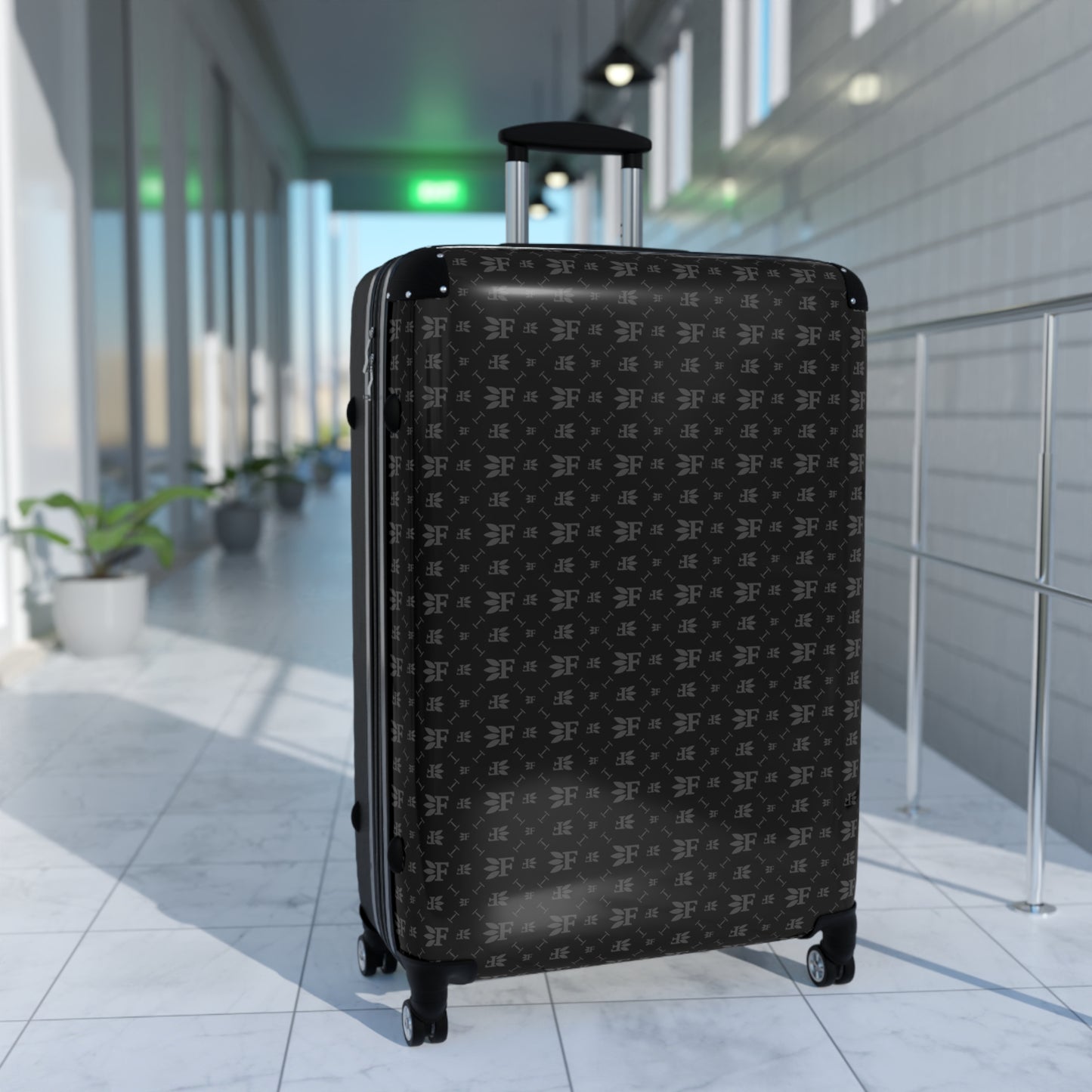 Forberz Suitcase - Black w/Silver Pattern