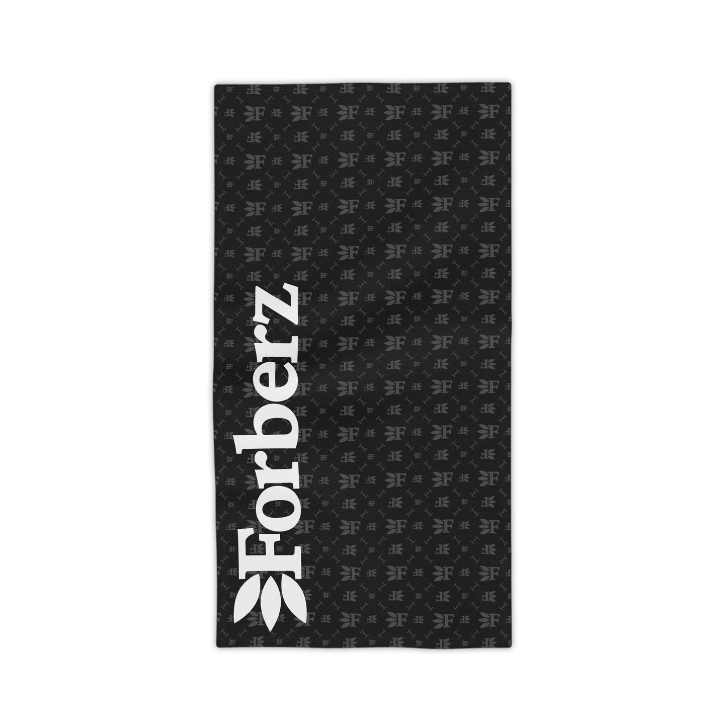 Forberz Beach Towel – Black w/Silver Pattern & Big Logo