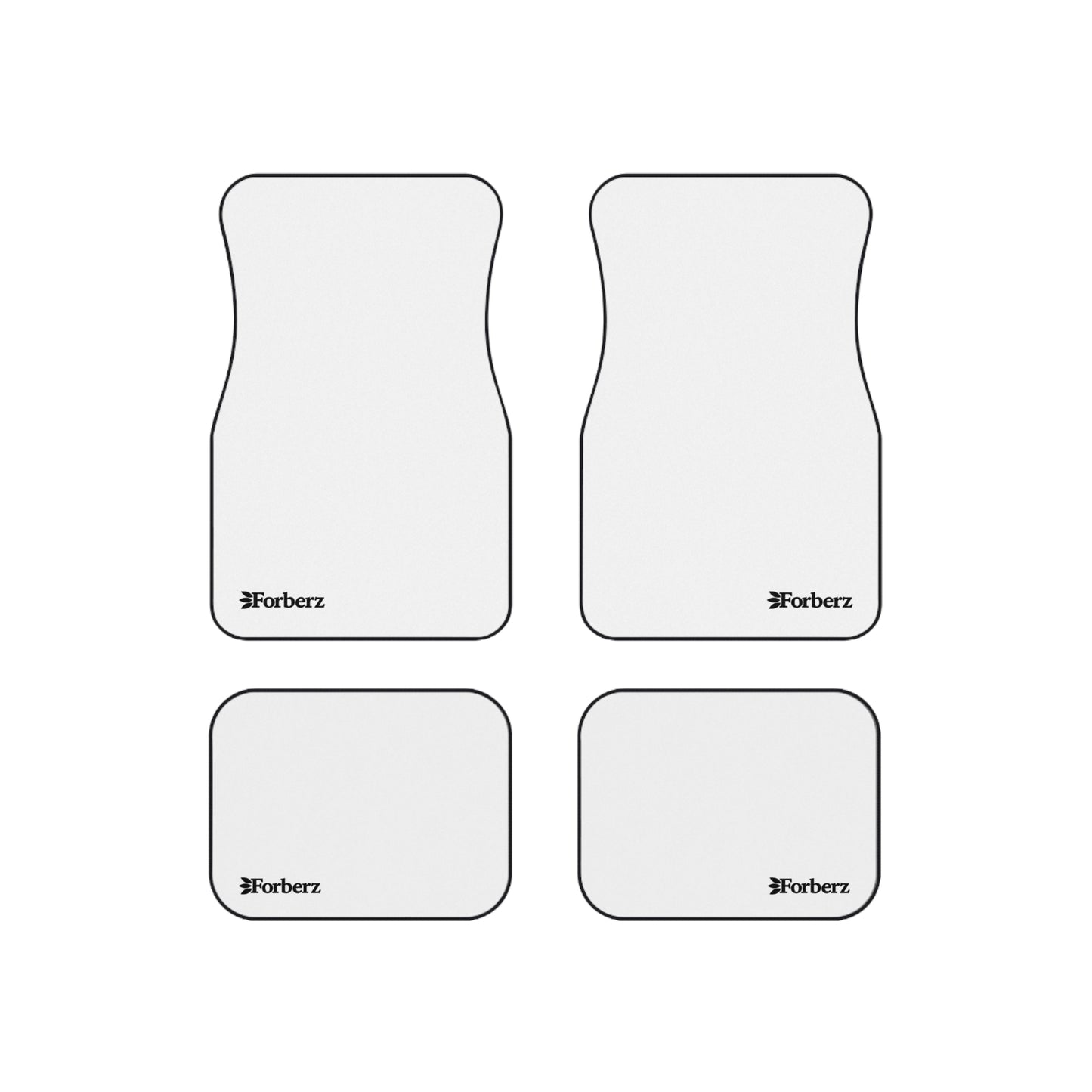 Forberz Ultra White Car Mats (Set of 4) - Logo Version