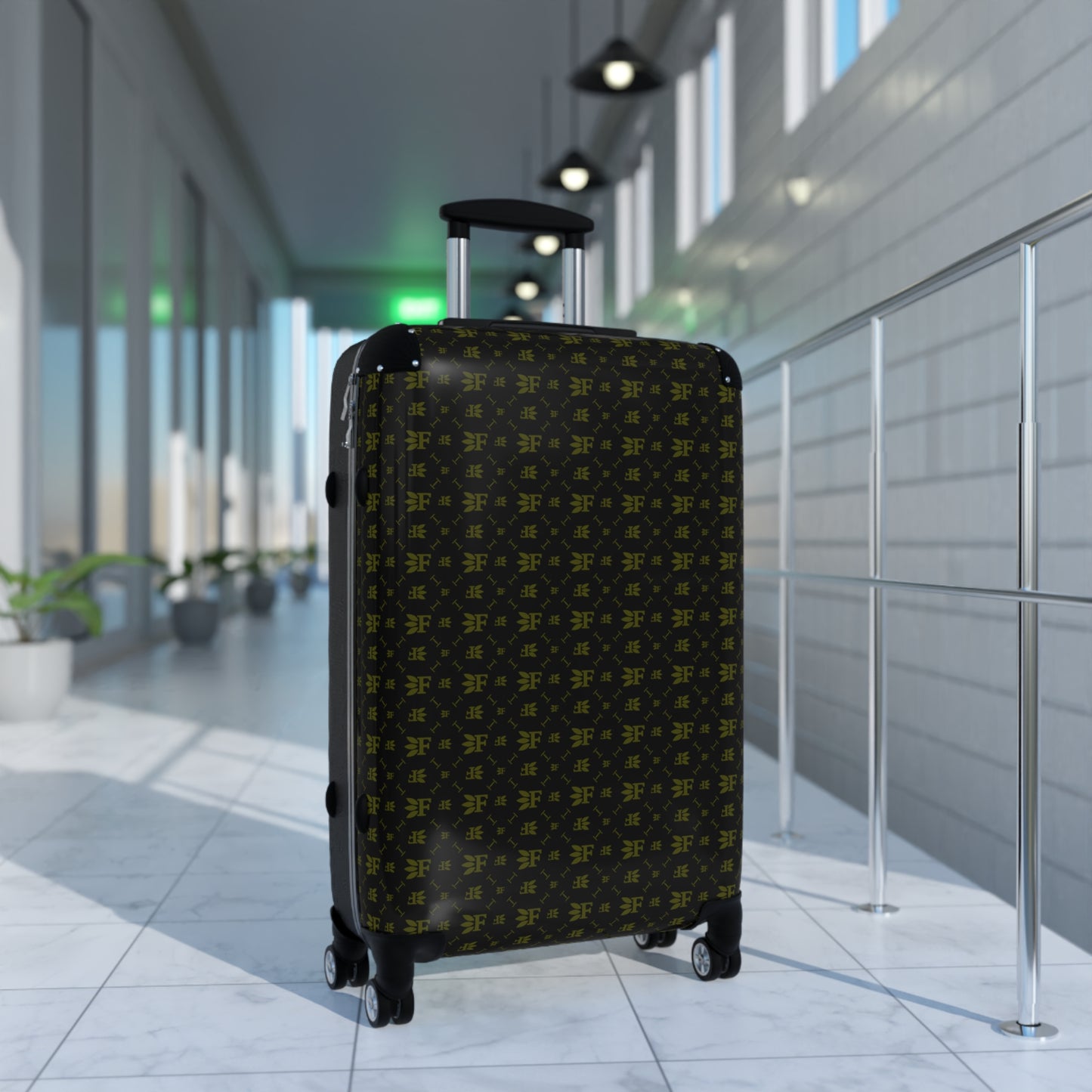 Forberz Suitcase - Black w/Gold Pattern