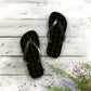 Forberz Flip Flops - Black w/Gold Pattern - Classic