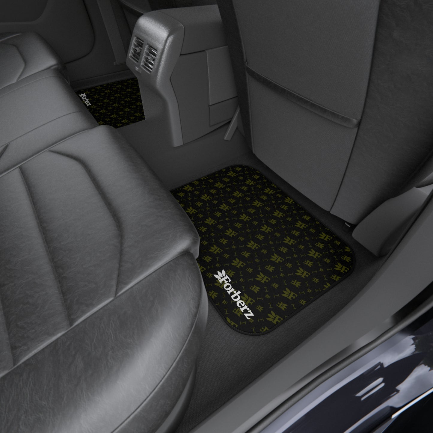 Forberz Car Mats (Set of 4) - Black w/Gold Pattern - 20 Style