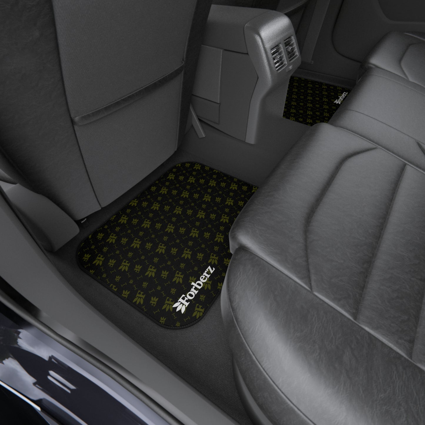 Forberz Car Mats (Set of 4) - Black w/Gold Pattern - 20 Style