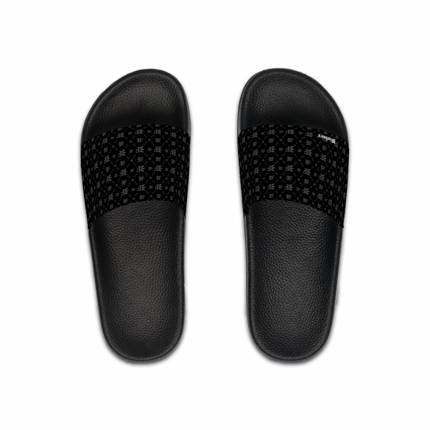 Forberz Men Strap Flip Flops - Black w/Silver Pattern - Classic