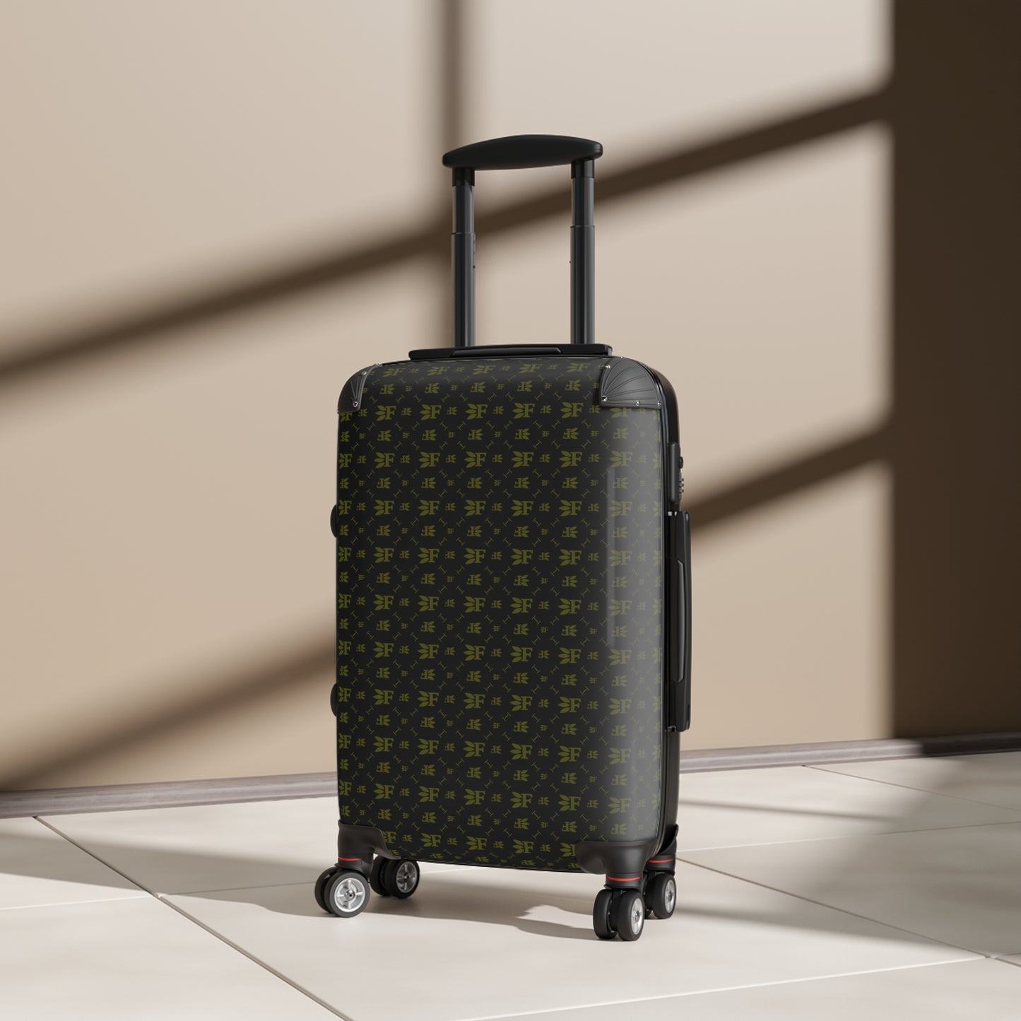 Forberz Suitcase - Black w/Gold Pattern