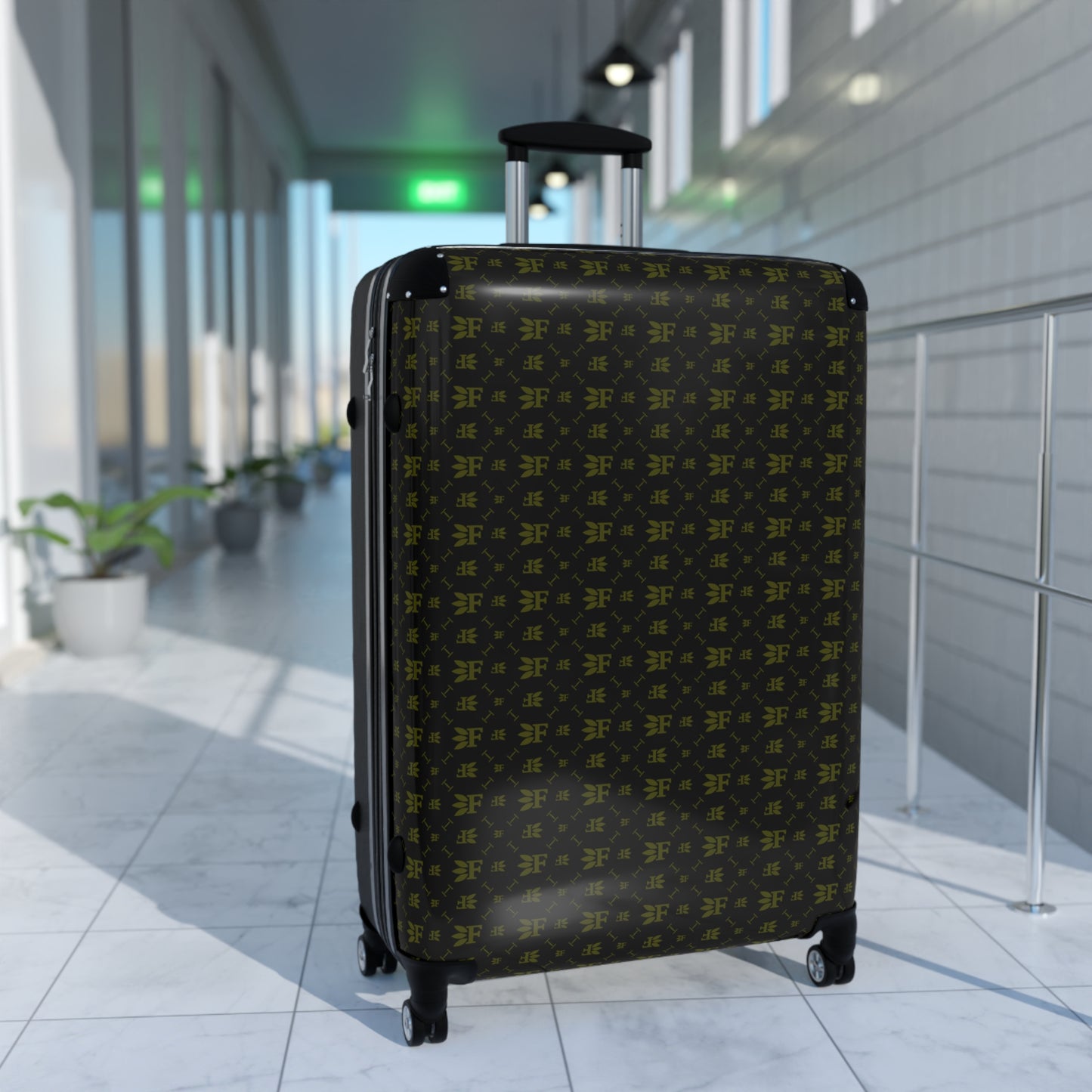 Forberz Suitcase - Black w/Gold Pattern