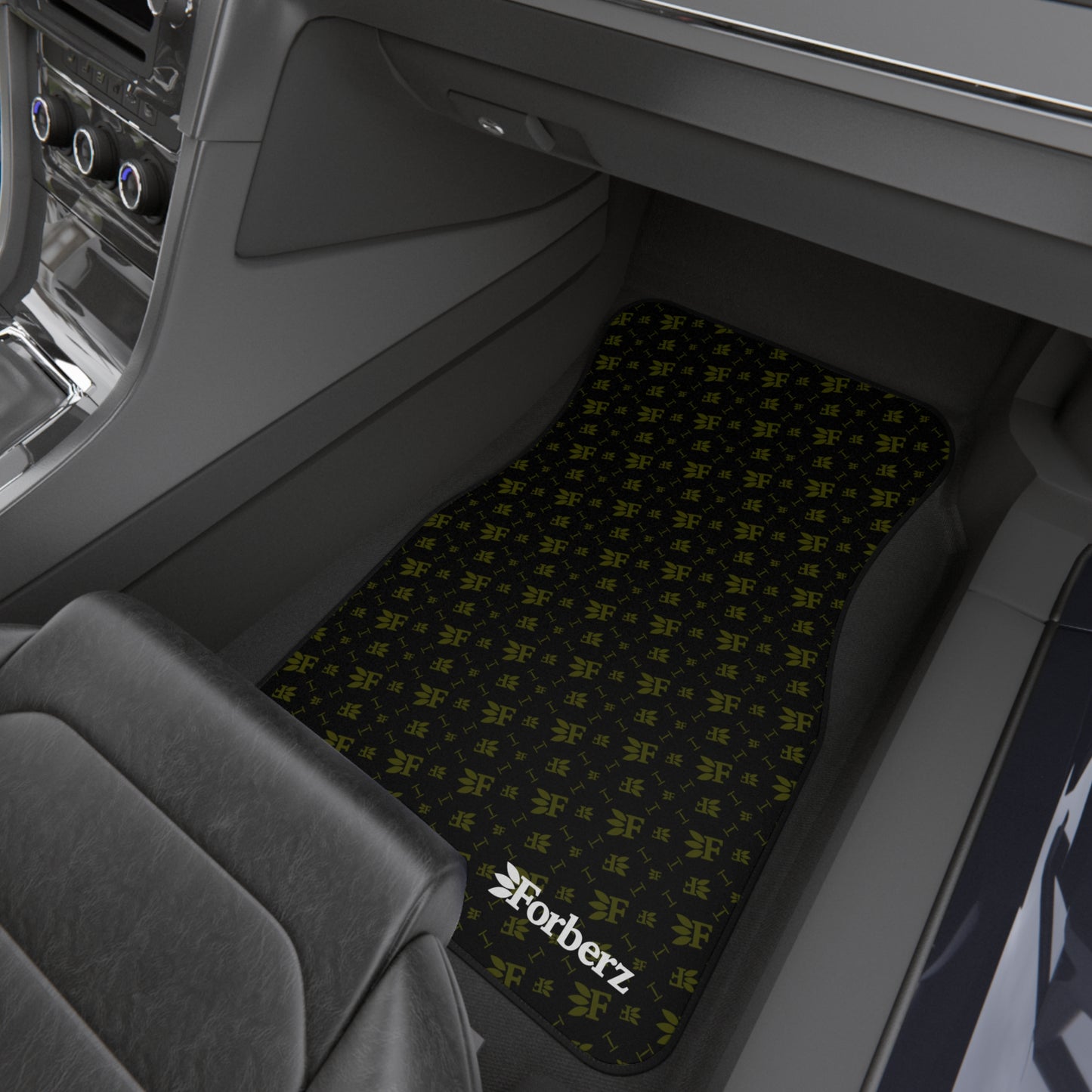 Forberz Car Mats (Set of 4) - Black w/Gold Pattern - 20 Style