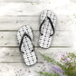 Forberz Flip Flops - White w/Black Pattern - Classic