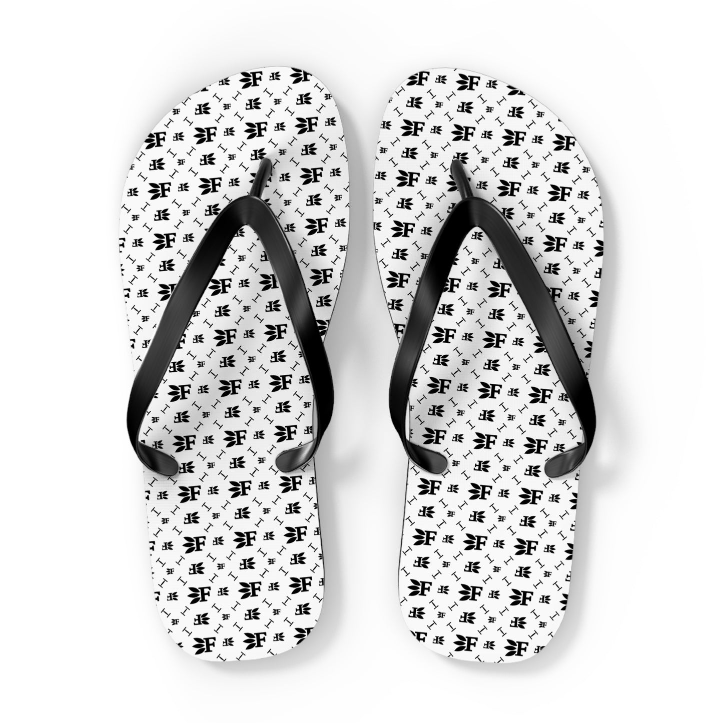 Forberz Flip Flops - White w/Black Pattern - Classic