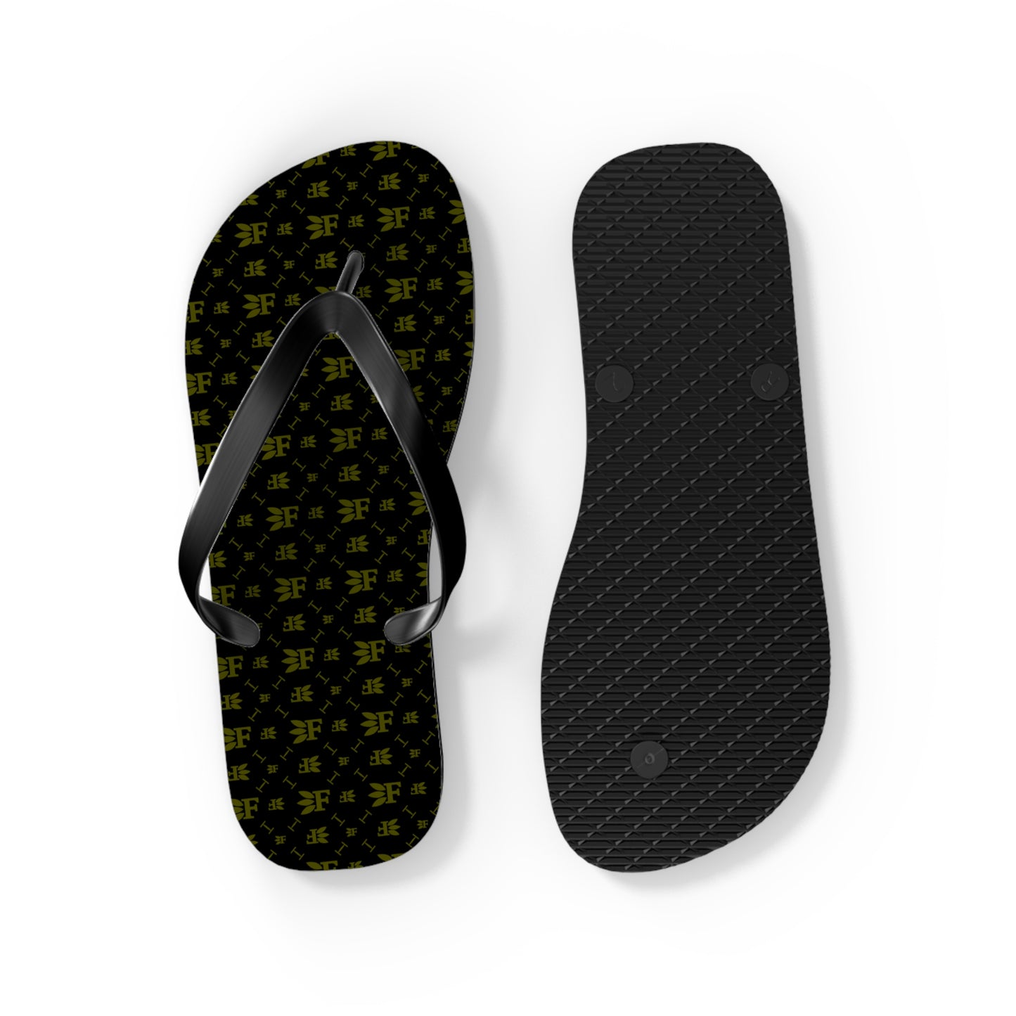 Forberz Flip Flops - Black w/Gold Pattern - Classic