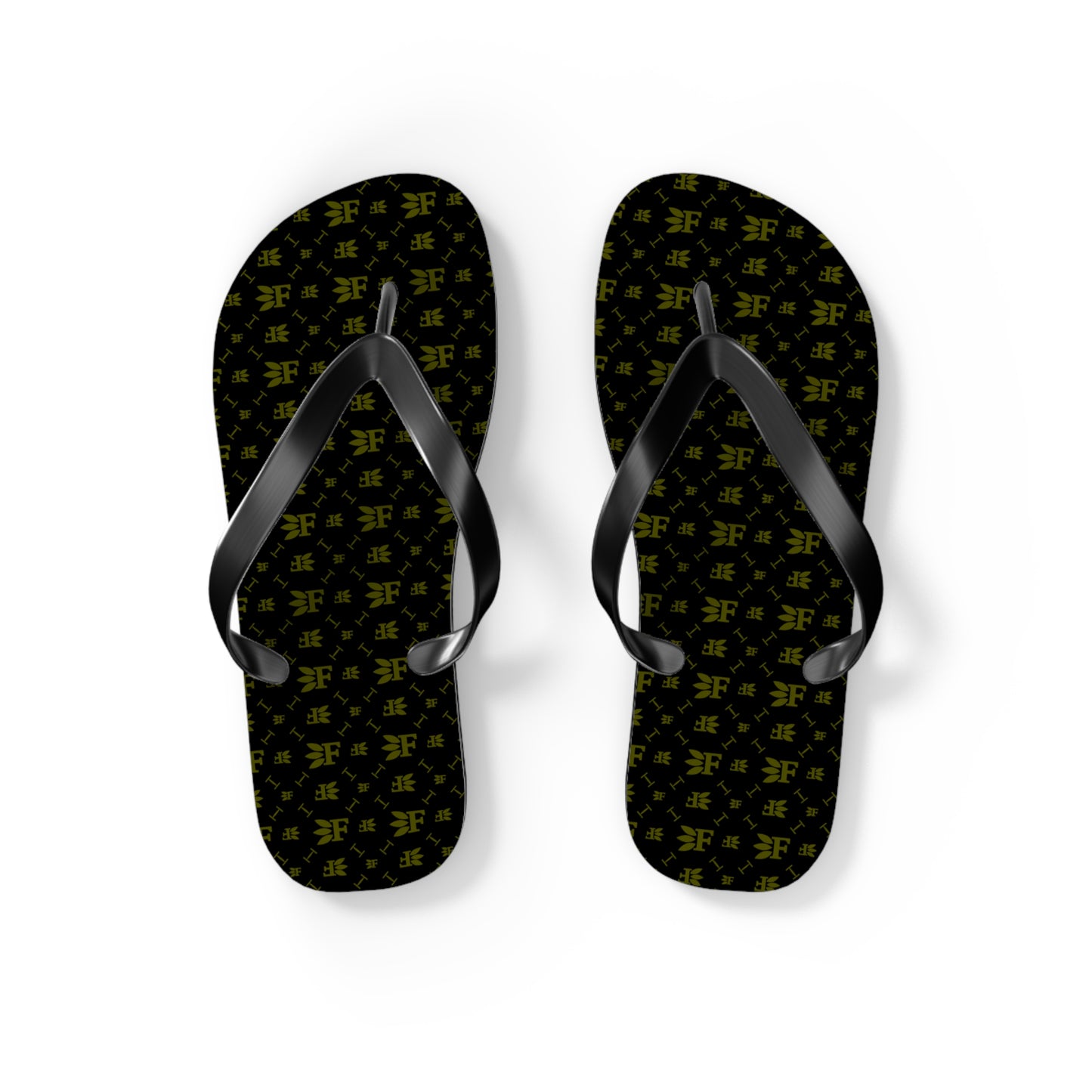 Forberz Flip Flops - Black w/Gold Pattern - Classic