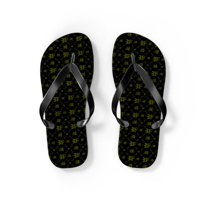 Forberz Flip Flops - Black w/Gold Pattern - Classic