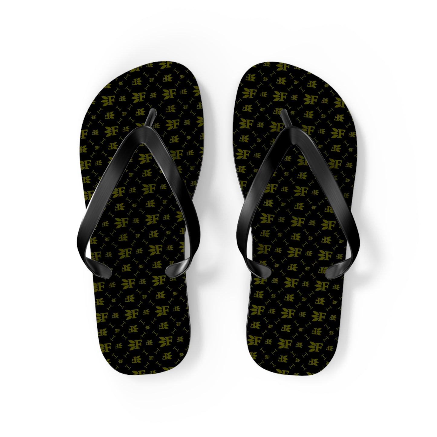 Forberz Flip Flops - Black w/Gold Pattern - Classic