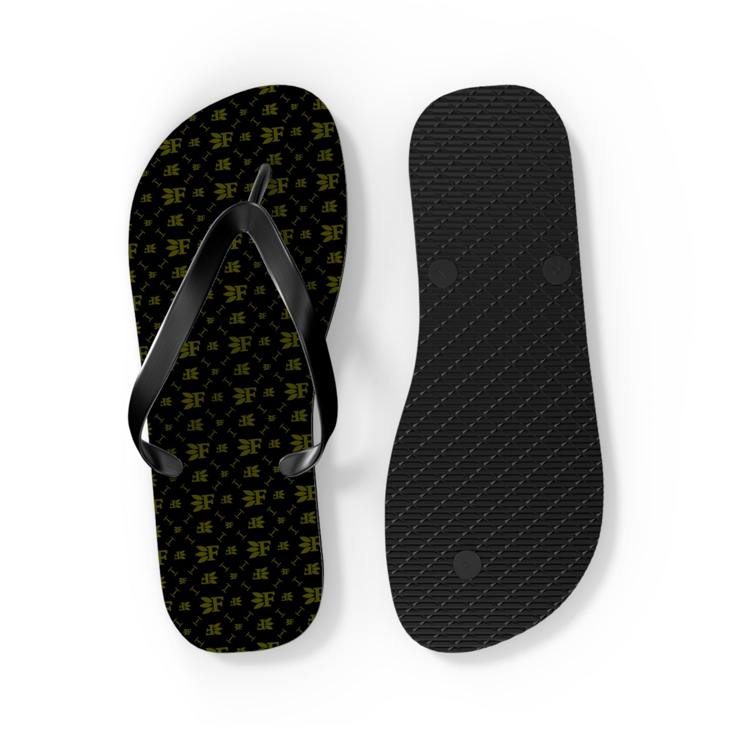 Forberz Flip Flops - Black w/Gold Pattern - Classic