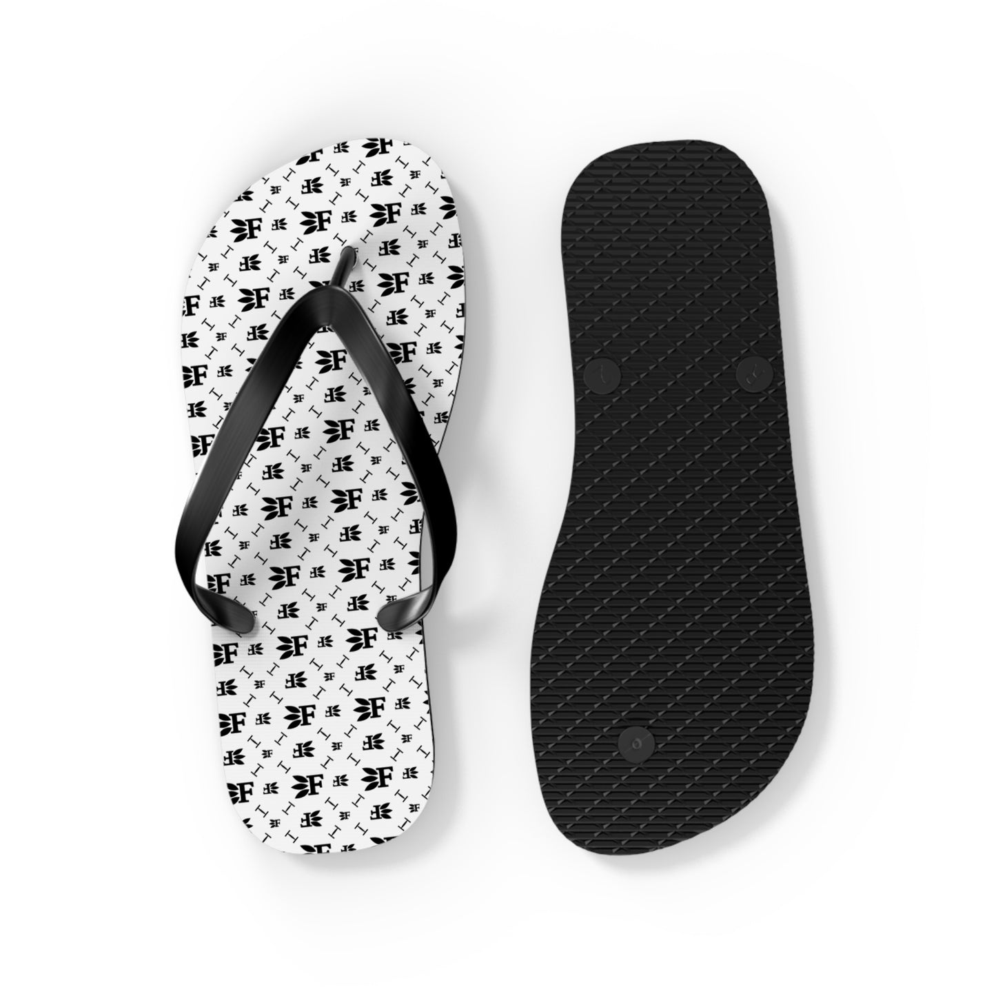 Forberz Flip Flops - White w/Black Pattern - Classic