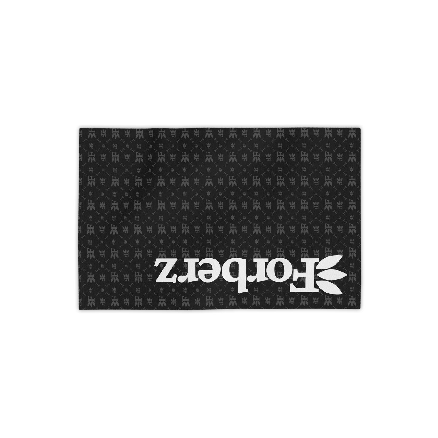 Forberz Beach Towel – Black w/Silver Pattern & Big Logo