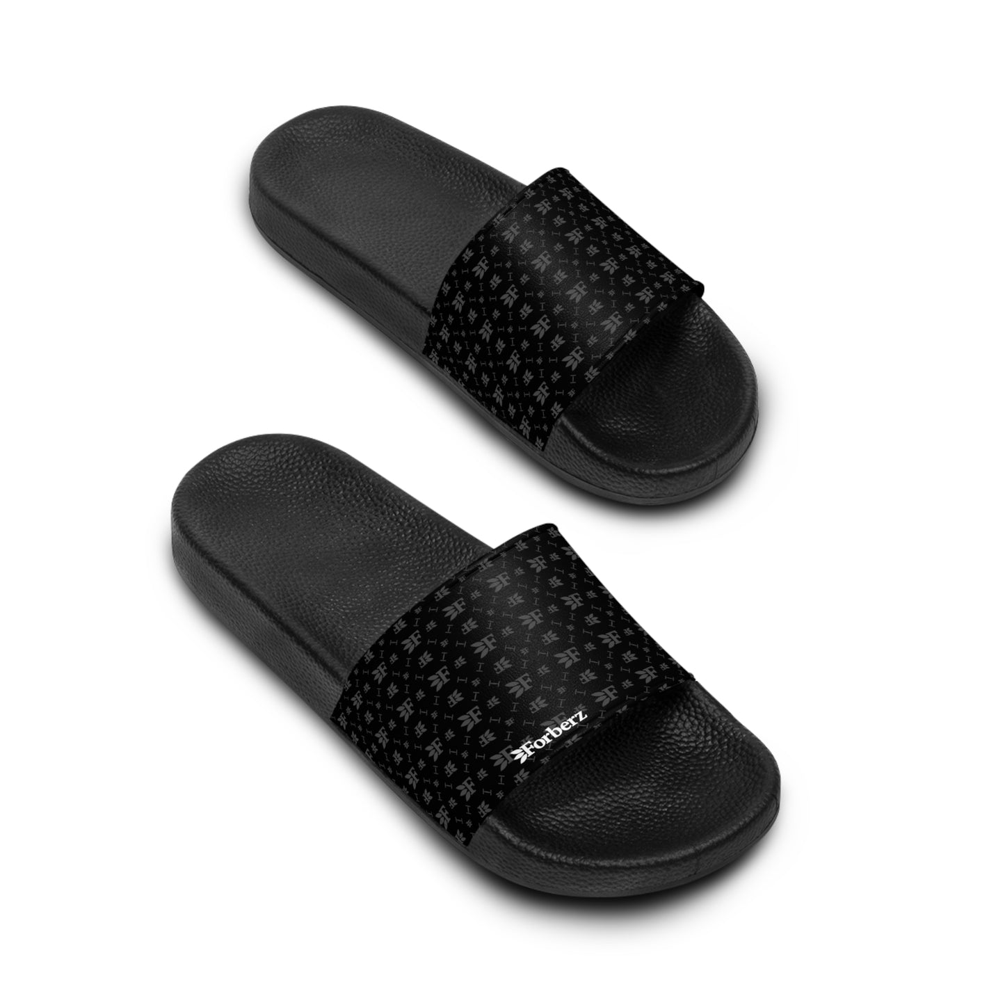 Forberz Men Strap Flip Flops - Black w/Silver Pattern - Classic