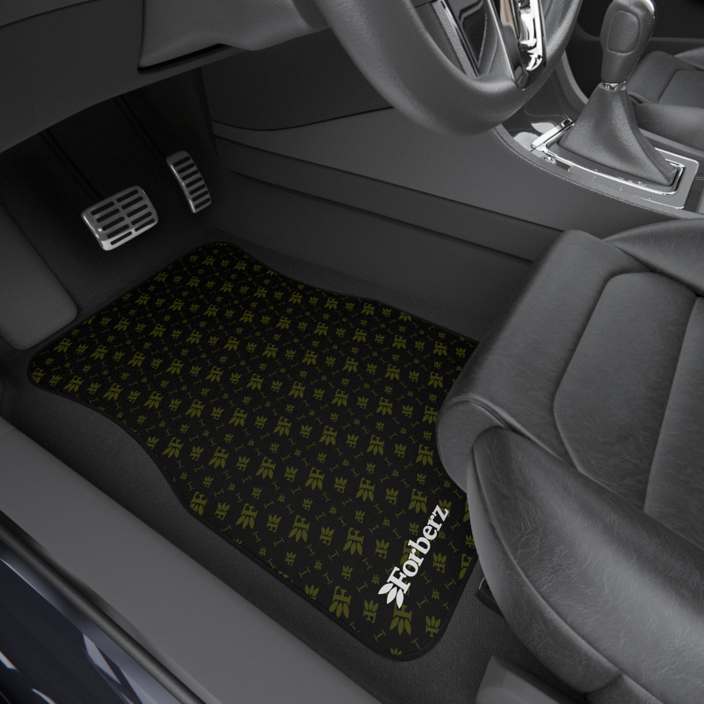 Forberz Car Mats (Set of 4) - Black w/Gold Pattern - 20 Style