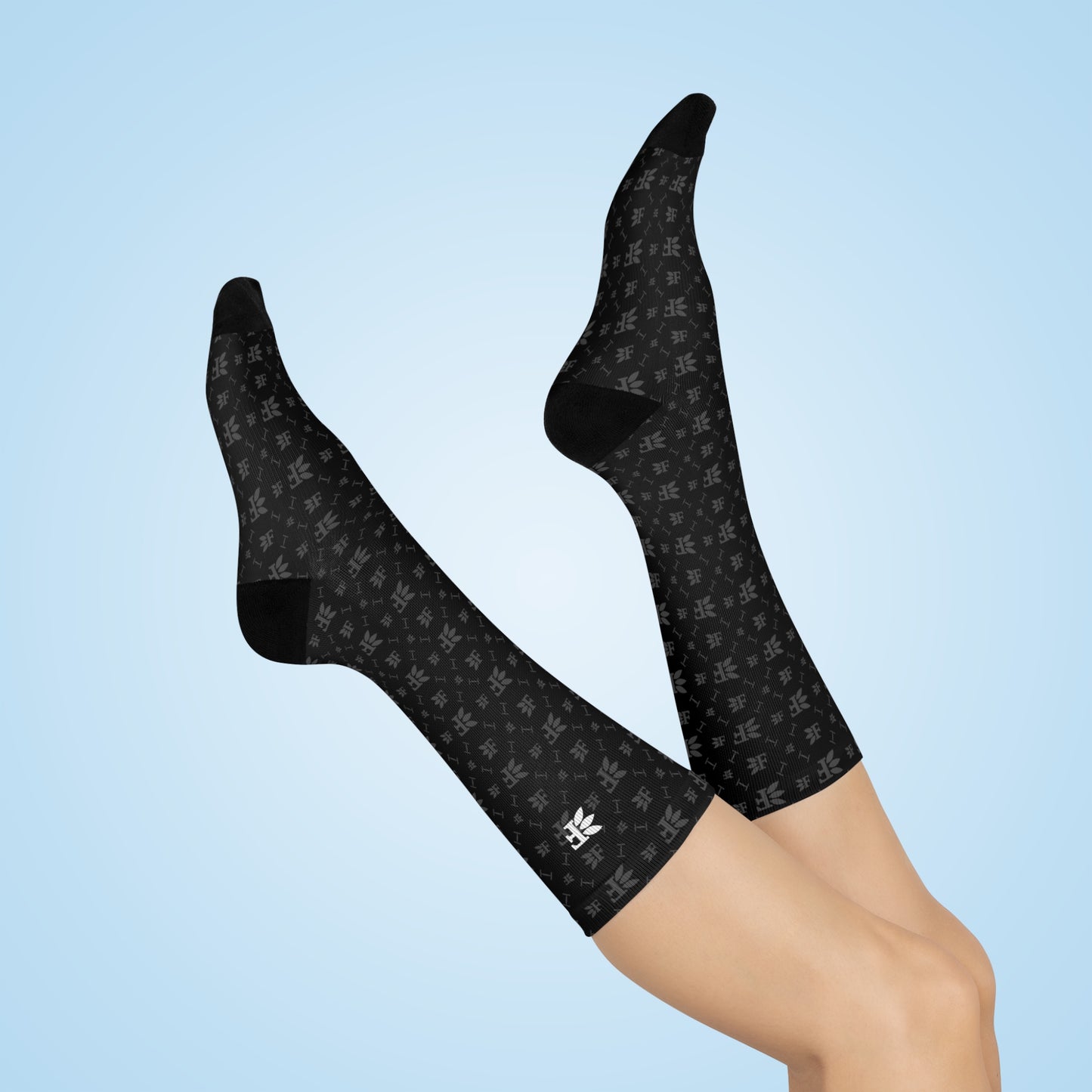 Forberz Cushioned Crew Socks - Black Silver